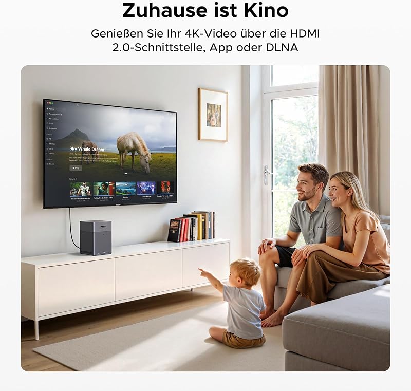 NASync DH4300 Plus 4 Bay NAS für Zuhause, Büro und Teams (ohne HDD)