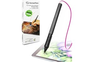 SonarPen - Pressure Sensitive Smart Stylus Pen with Palm Rejection and Shortcut Button. Battery-Less. Compatible with Apple i