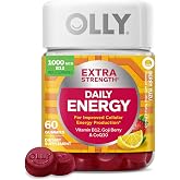 OLLY Extra Strength Daily Energy, Vitamin B12, CoQ10, Berry Yuzu - 60 Count | Active Support, A blend of Vitamin B12, CoQ10 &amp; Goji Berry, Gluten Free, No Synthetic Colors, No Synthetic Flavors