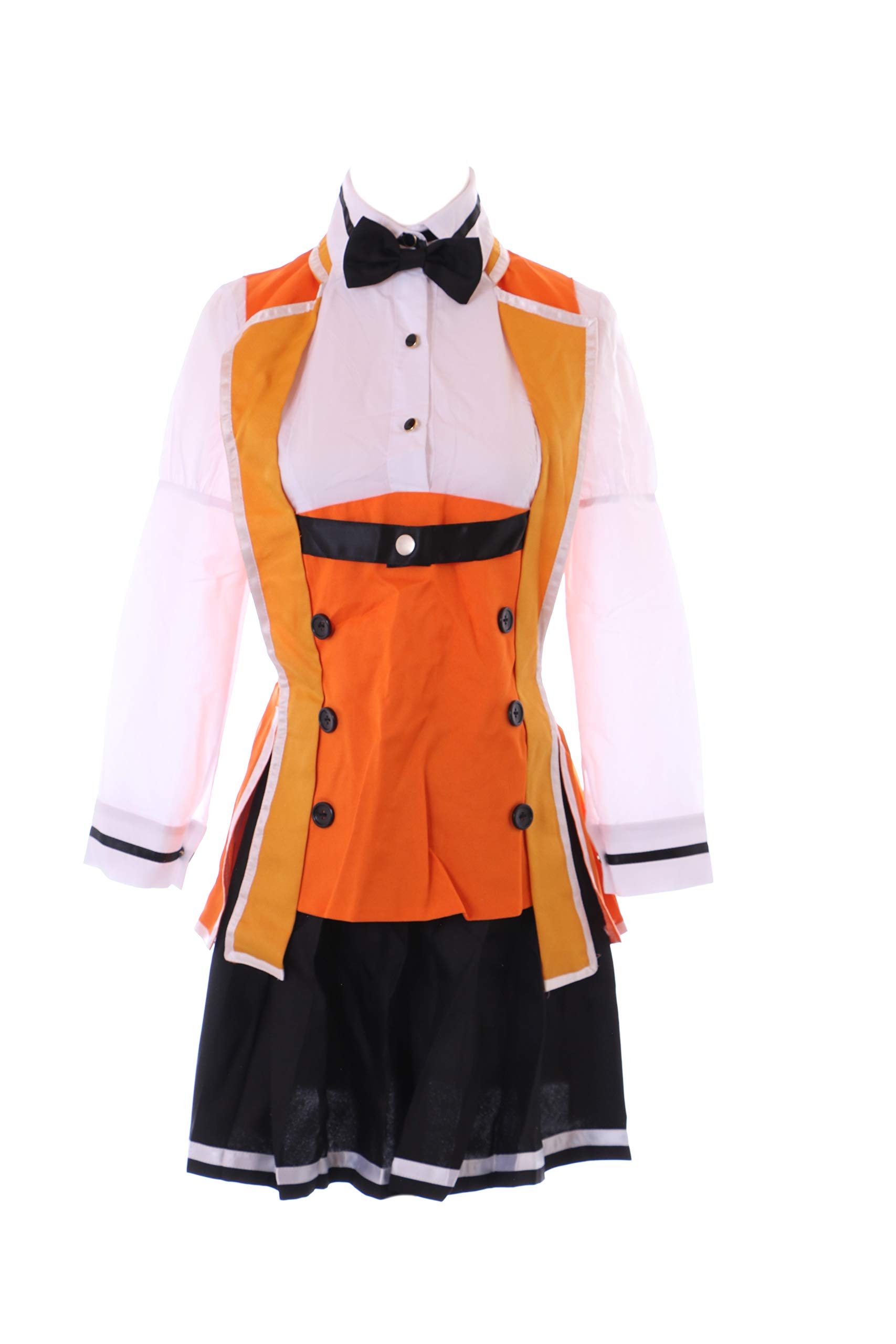 MN-182 Katana Maidens Toji No Miko Ellen Kohagura White Orange Sailor School Uniform Suit Women's Costume Cosplay (XXL)