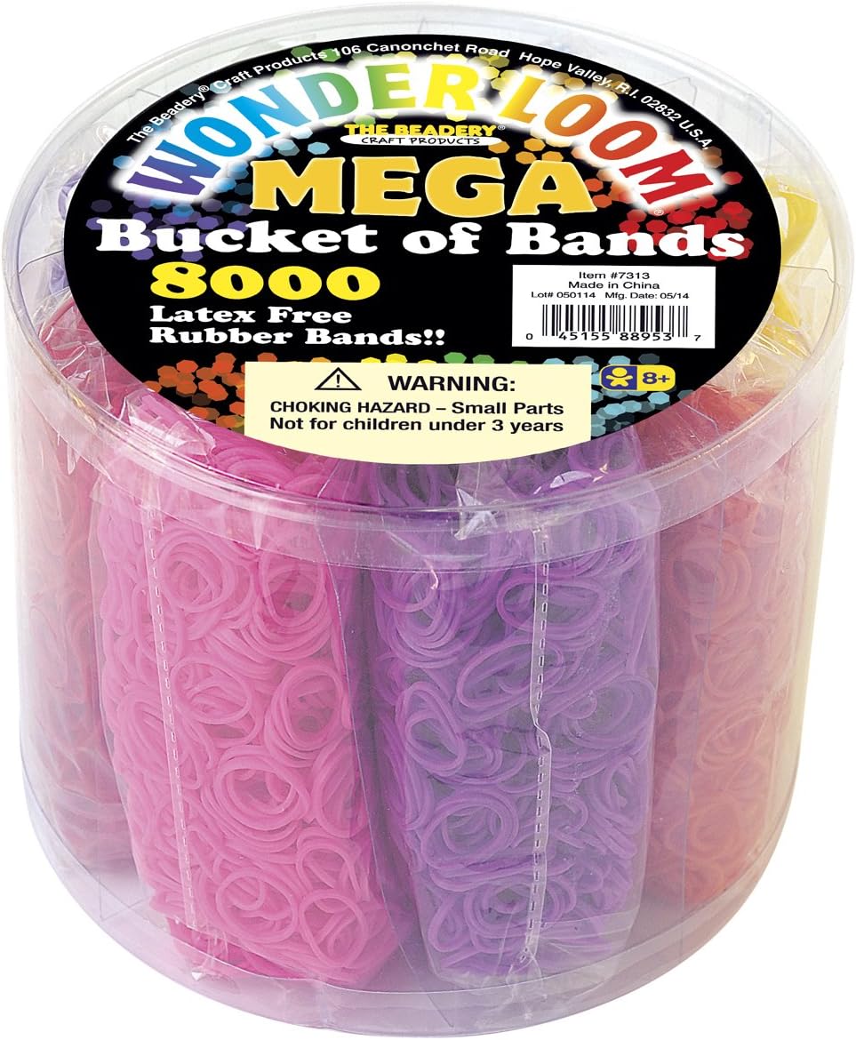 The Beadery Mega Bucket of Bands, 8000Piece, Neon Multi Amazon.ca