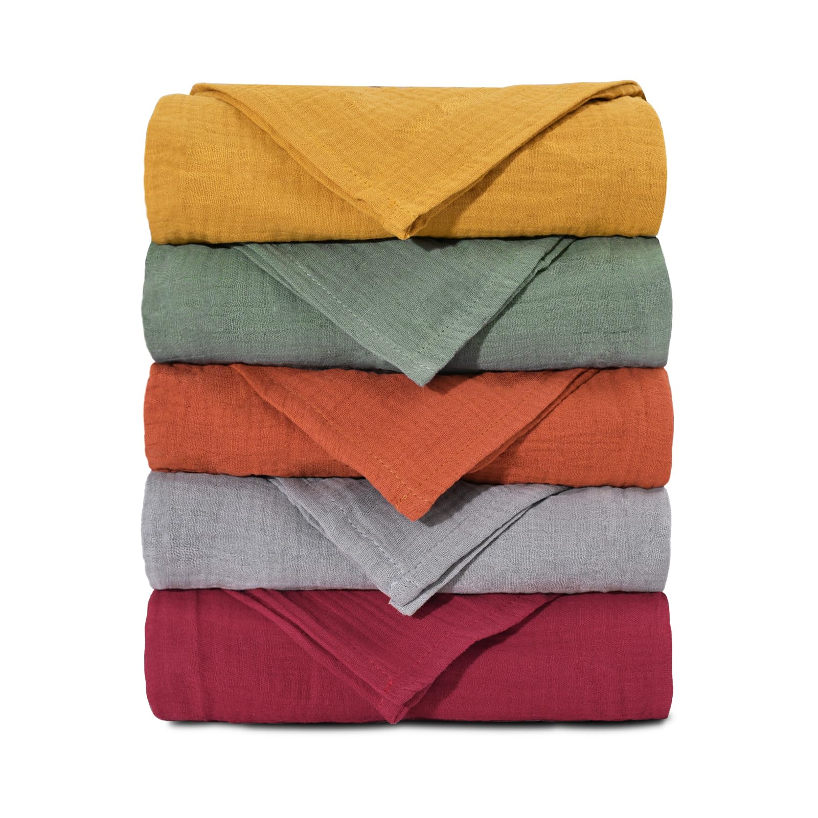 Muslin Cloths for Baby Muslin Squares Swaddle Blankets, Neutral Receiving Blanket Swaddling for Newborn Boys and Girls, 5 Pack Breathable and Skin-Friendly Swaddle Wrap for Infant Baby LMF5003