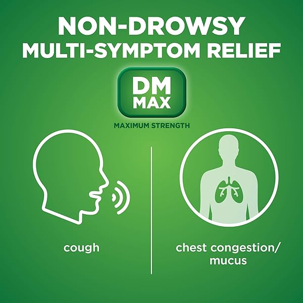 AMAZON BASIC CARE TUSSIN DM MAX, MAXIMUM STRENGTH COUGH AND CHEST CONGESTION MEDICINE, NON-DROWSY, ALCOHOL FREE, EXPECTORANT, RASPBERRY MENTHOL FLAVOR, 8 FL OZ (PACK OF 1)