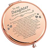 WSNANG Daughter Wedding Gift for Bride from Mom to My Daughter On Your Wedding Day Gift Compact Makeup Mirror Bridal Shower Gift (Dearest Daughter Mirror)