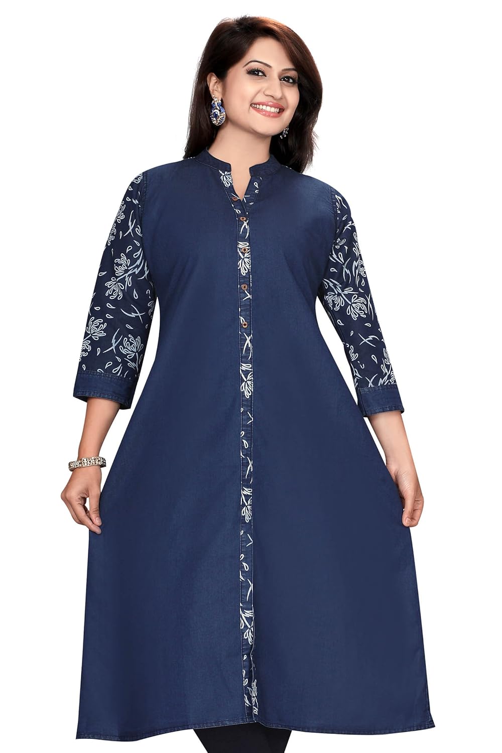 meher impex women's denim long kurti