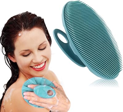 INNERNEED Soft Silicone Body Brush Shower Scrubber Dark Green