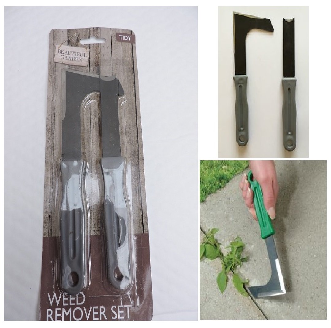 2pc Patio Weed Moss Remover Garden Paving Brick Drive Clean Tools