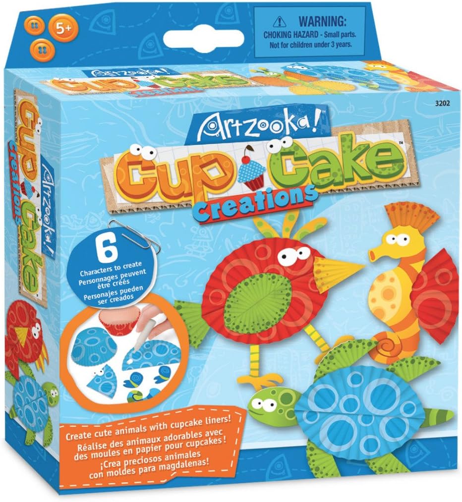 Artzooka - DIY Craft Set for Creative Kids, Make Animals from Cupcake Liners - Craft Kit for Girls and Boys - SMU-3202