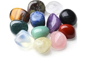 MAIBAOTA Chakra Crystals Bulk Tumbled Crystals Polished Stones Natural Gemstones Decorative Stones for Vase Reiki Witch Quartz Crstal Stones 12 Pcs