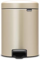 Brabantia NewIcon 5L Pedal Bin Metallic Gold Soft-Closure Bathroom