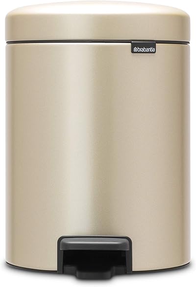 Brabantia NewIcon 5L Pedal Bin Metallic Gold Soft-Closure Bathroom