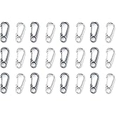 24 Pcs Mini Carabiner Clip 1.24 Inches Small Metal Spring Snap Hook Keychain for Keys, Outdoor Hiking, Fishing, Camping and Backpack Accessories