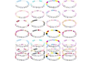 yesaior 64pcs Motivational Quote beaded Bracelets Adjustable Colored Inspirational Bracelets for Women Girls School Home Office Party Favor Gifts