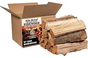 Firewood Central Kiln-Dried PA Oak – 16” Splits (Approx. 38 lb) – Bold Smoking Wood for Cooking, Grilling, BBQ & Fire Pits – Easy Light, Low Smoke, USA-Sourced