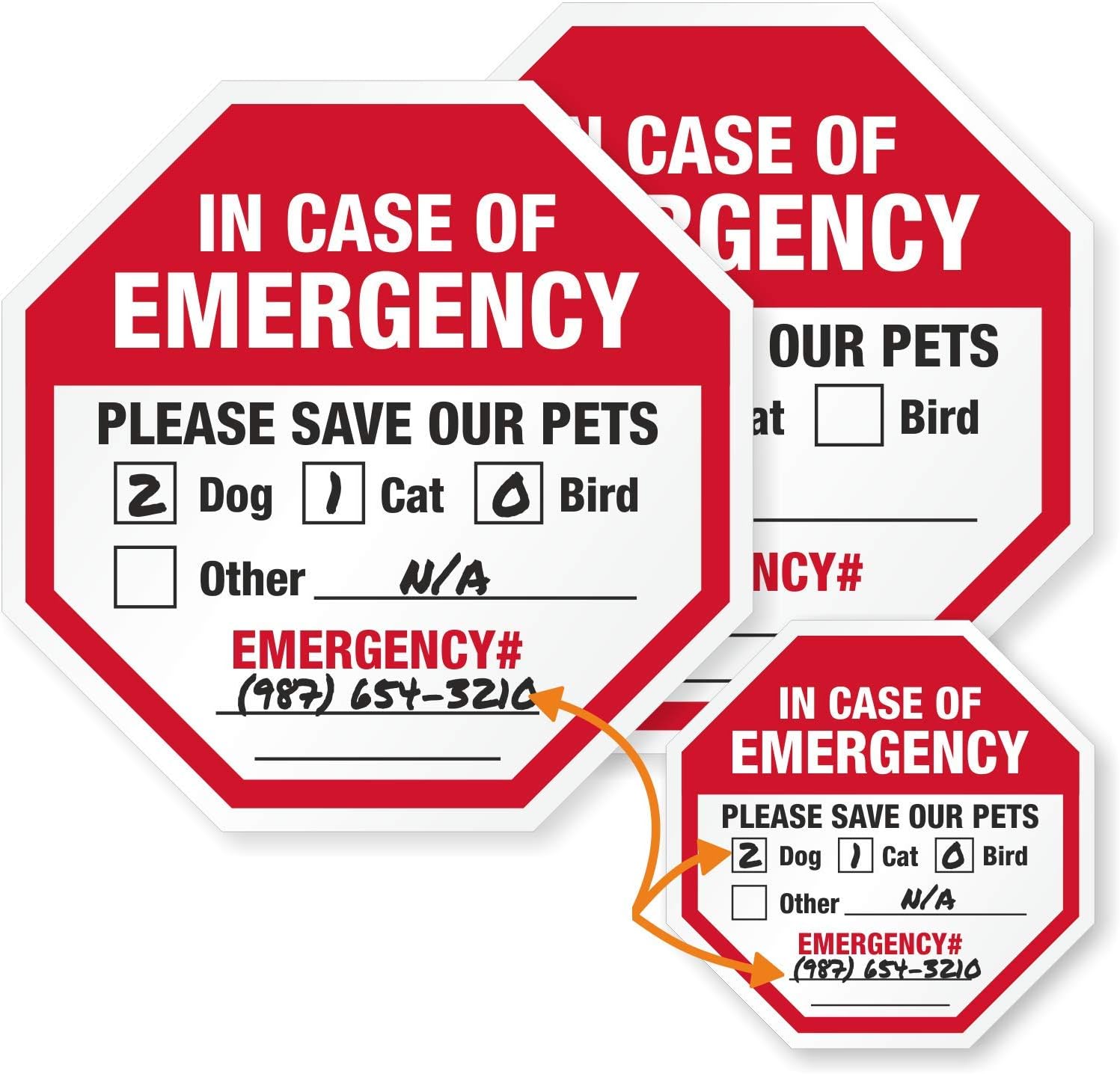 SmartSign “in Case of Emergency Please Save Our Pets" Pet Rescue Decal