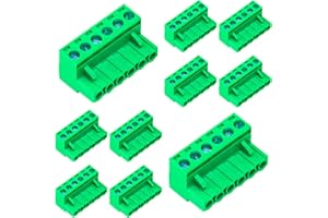 Keszoox 10 Pack 5.08mm Pitch Phoenix Type Connector 6 Pin PCB Screw Terminal Block