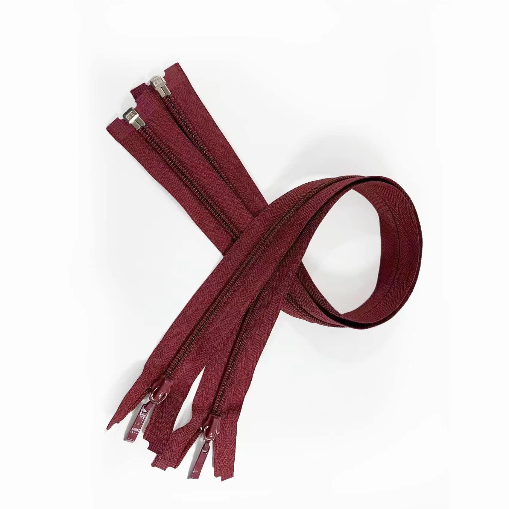 Pack of 2 Zippers 50cm Nylon Sewing #5, with Elephant Leg Pull, 11 Colors, Sewing Clothes, Clothes, Dresses, Jackets, Crafts, (178, 50cm)