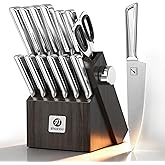 imarku Knife Kitchen Sets, Japanese Stainless Steel 14 Pcs Knife Block Set,Chef Knives with Built-in Sharpener, Dishwasher Safe, Non-Slip Ergonomic Handle,Deba Knife for Fish, Essential Home Gift