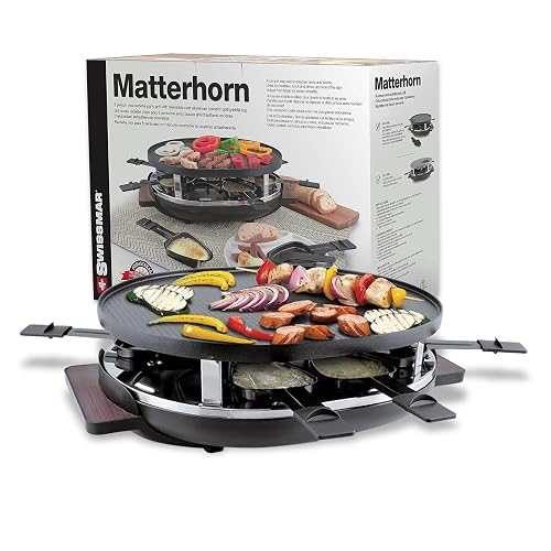 Swissmar 8-Person Raclette Party Grill with Reversible Cast Aluminum ...