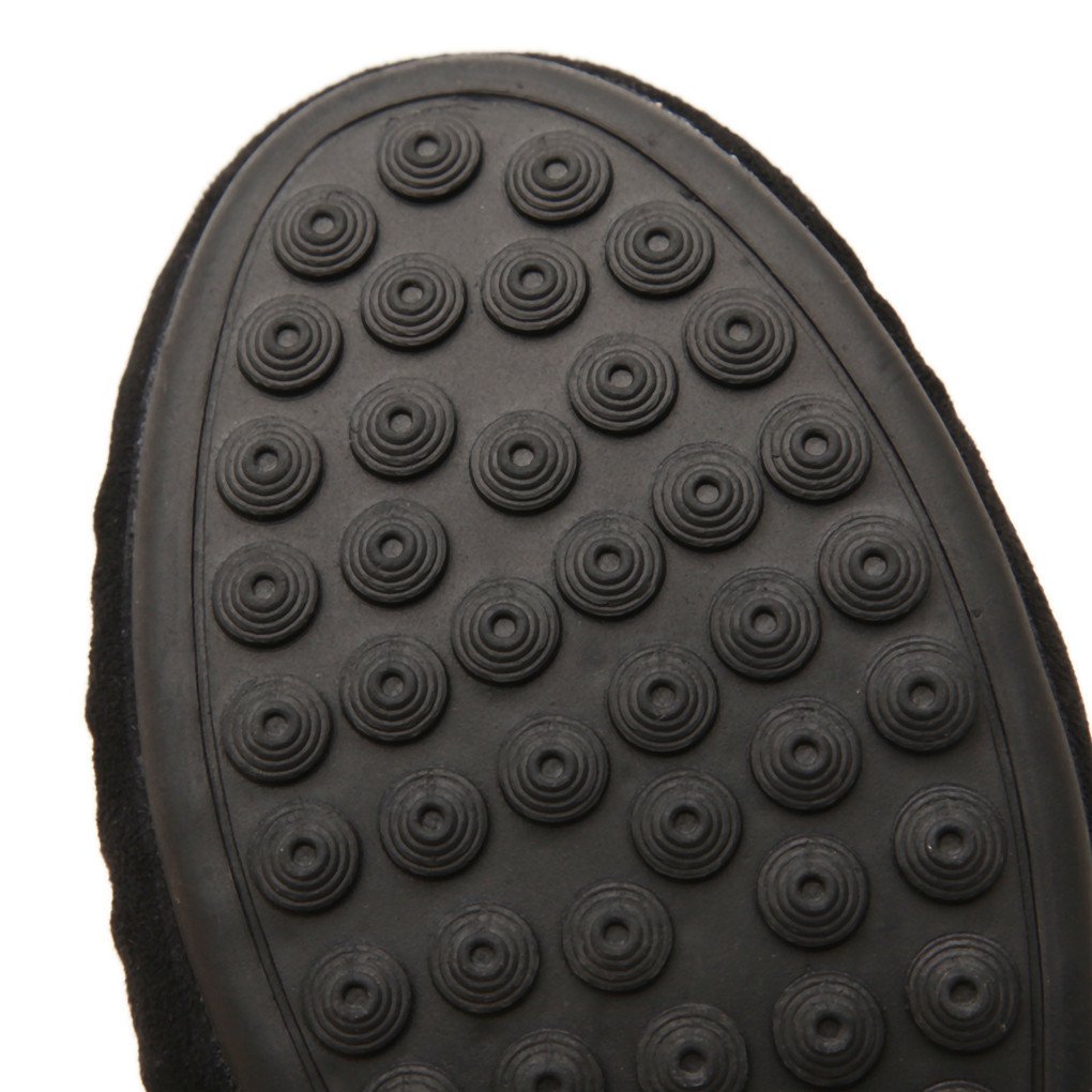 Ruiatoo Women\'s Slip on Flat Loafer Driving Suede Casual Boat Shoes Black 40