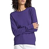 Women's Fall Pullover Long Sleeve Crew Neck Casual Ribbed Knit Lightweight Soft Sweater Top