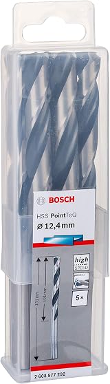Bosch 5-piece PointTeQ HSS Twist Drill Bit For Metal 12.4x101x151mm view 3