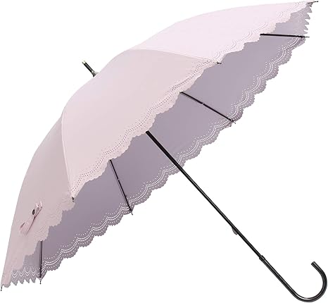 Amazon Co Jp 日傘 完全遮光 軽量 レディース 長傘 Uvカット レース フリル ブランド おしゃれ 晴雨兼用 Assa ピンク Fl0 ホーム キッチン