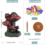 SKILBEAIA Mushroom Backflow Incense Burner with Cones & Sticks Set view 2