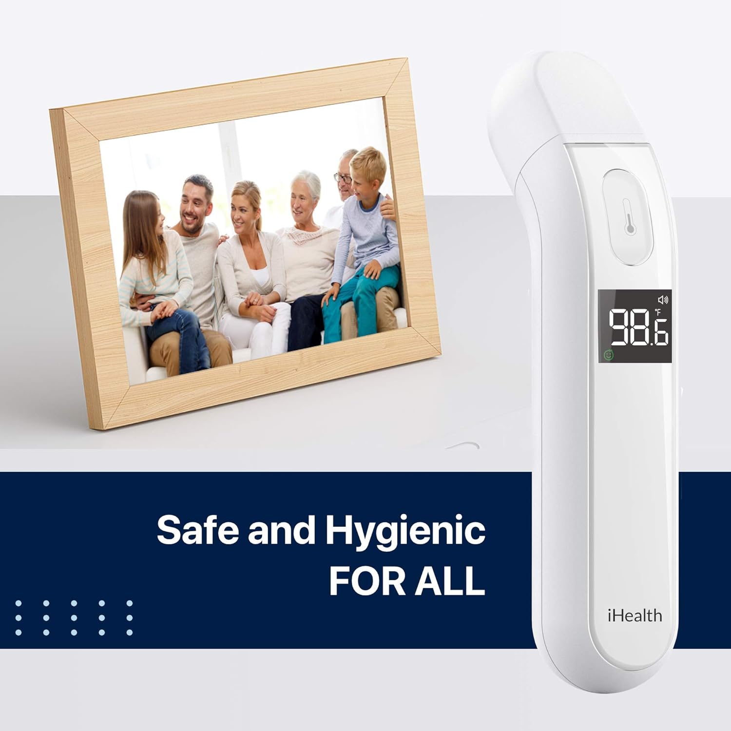 Thermometer for Adults by iHealth, Infrared Forehead Thermometer for Adults and Kids, Touchless Digital Baby Thermometer with Fever Indicator, Non Contact Thermometer (PT2L): Health & Personal Care