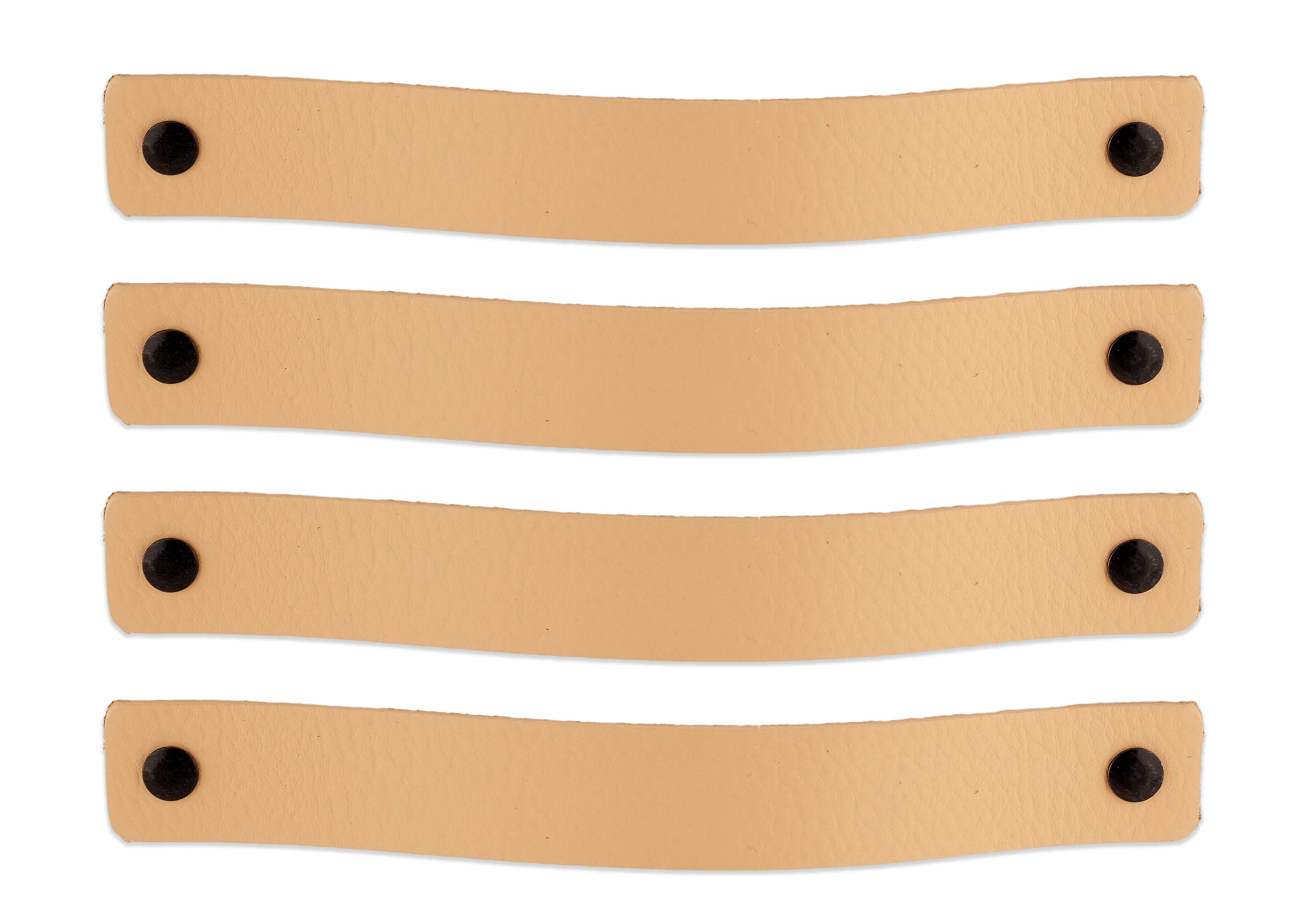 Brute Strength - Leather Cabinet Handles - Natural - 4 Pack - 20 x 2.5 cm - Kitchen, Bathroom, Dresser & Cabinet Pulls