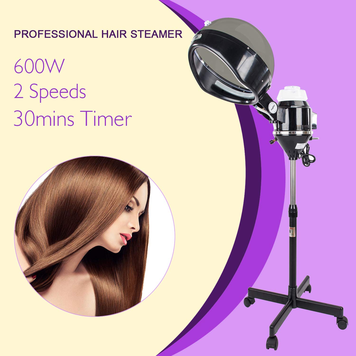 Buy Mefeir Professional Salon Hair Steamer Stand Up with Hood,Rolling