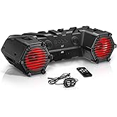 BOSS Audio Systems ATV95LRGB ATV UTV Weatherproof Sound System - 8 Inch Speakers, 1.5 Inch Tweeters, Amplified, Bluetooth Remote, LED Light Bar, Storage Compartment, Easy Installation for 12V Vehicles