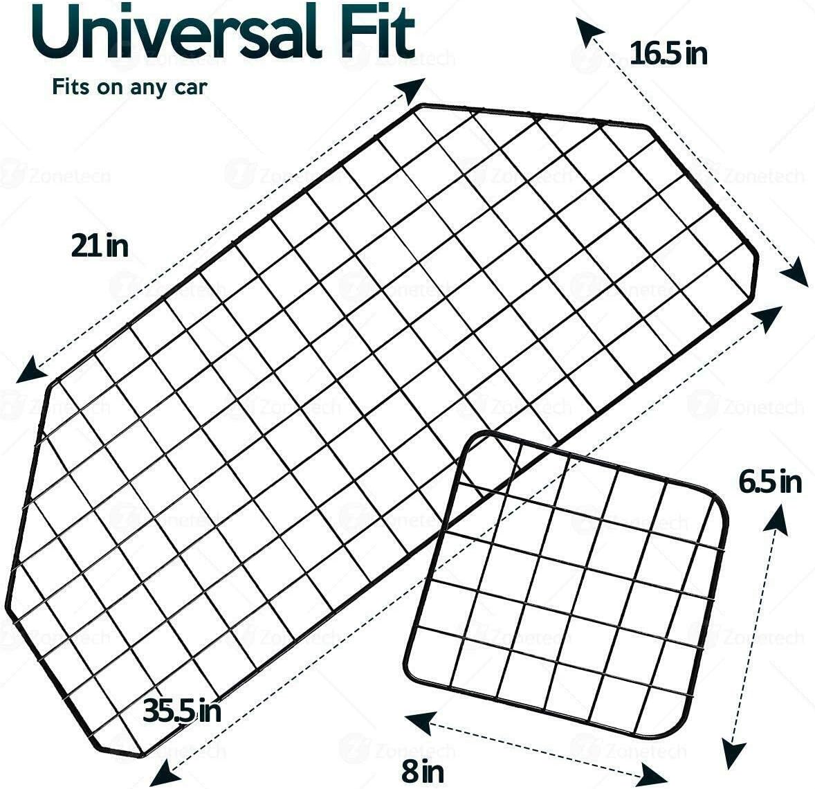 Car Dog Universal Pet Barrier - Zone Tech Premium Quality Black Heavy Duty Coated Wire Adjustable Mounted Headrest Barrier for Pet/Dog Safety Automotive : Pet Supplies