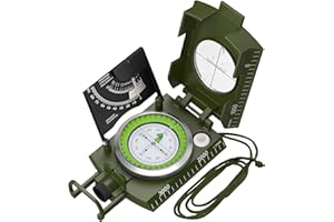 Proster Professional Compass Metal Waterproof IP65 Compass Military Sighting Clinometer with Carry Bag for Camping Hunting Hi