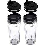 16oz Blender Cup Set for Ninja Replacement Parts Single Serve Cup with Lid and Seal Lid Fit Nutri Ninja Series BL770 BL780 BL