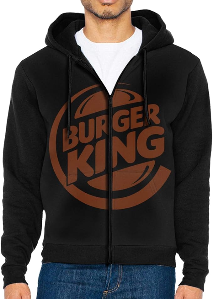 LWJKI Classic Burger King Logo Sweaters with Zipper for Man Black: Amazon.ca: Clothing & Accessories