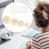 Gunwon 4pc Hair Donut Bun Shaper Set 4 Sizes Beige Nylon 20 Golden Bobby Pins view 6
