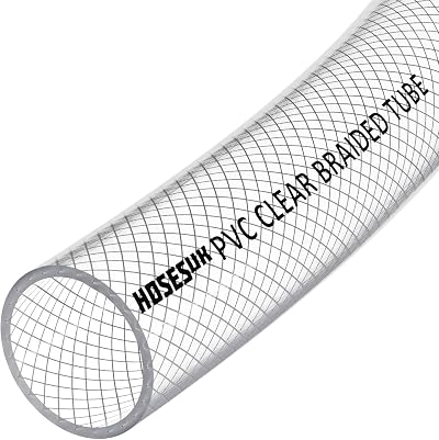 AP Automotive 25mm Clear PVC Braided Hose 3m Air Water Oil Food Flexible Tube