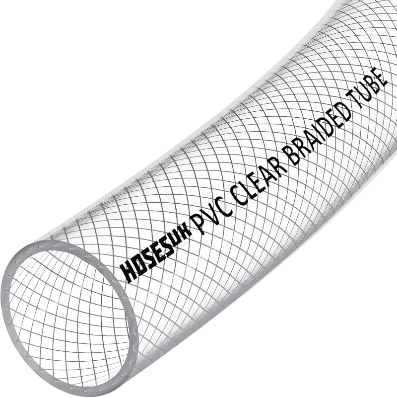 AP Automotive 25mm Clear PVC Braided Hose 3m Air Water Oil Food Flexible Tube