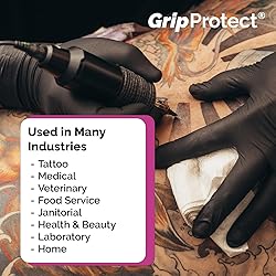 GripProtect® Precise Black Nitrile Gloves, Exam, 4