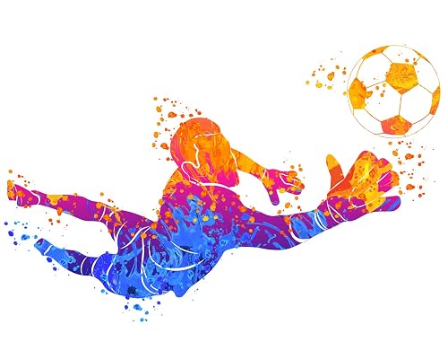 Soccer Wall Art for Men - Watercolor Vibrant Sports Posters - Workout Football room decor - Abstract decor for boys bedroom…
