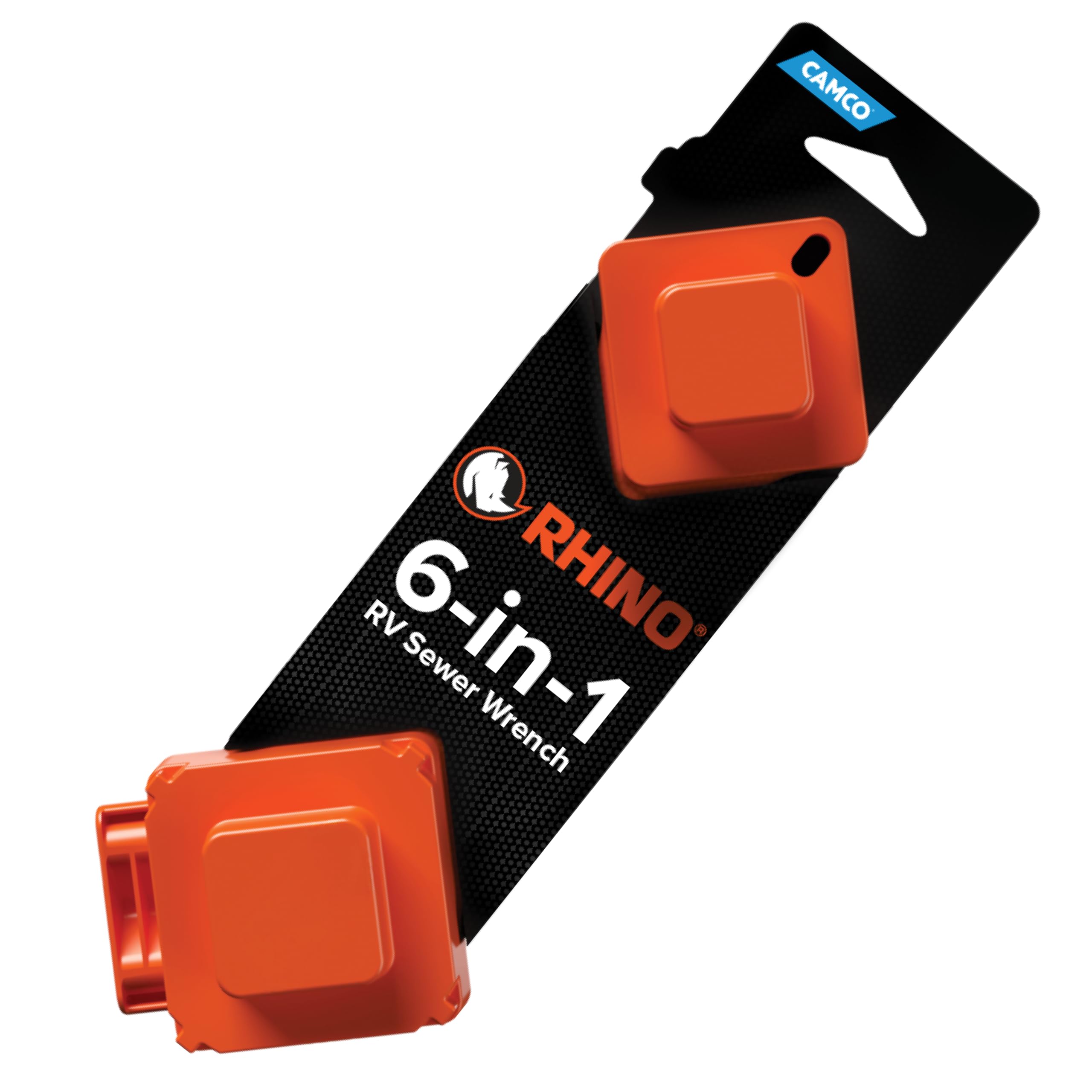 Photo 1 of Camco RhinoFLEX 6-in-1 Camper/RV Sewer Wrench - Compatible with 3-Inch and 4-Inch Male or Female Sewer Clean-out Plugs, Slotted or Flush Sewer Plugs, and All 4-in-1 Adapters (39755)