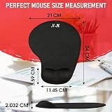 New Horrizon 2 Pack Mouse Mat Black Anti Slip Gel Foam Wrist Support view 5