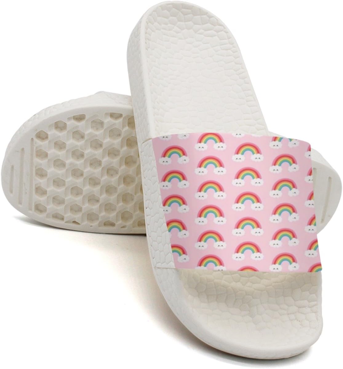 rainbow cloud flip flops