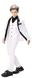 Boys Suits Tuxedo Slim Fit 3 Pcs Kids White Baptism