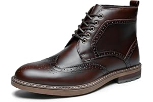 ARCBROTHERS Mens Dress Boots Fashion Dress Boot For Men Oxford Ankle Boots Black Dress Boots Genuine Leather Classic Brogue Style