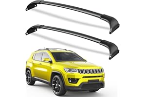 Wonderdriver Roof Rack Cross Bars 220lbs Compatible with Jeep Compass 2018-2025,Heavy Duty All-Metal Aluminum Roof Rails Crossbars Cargo Canoe Black Rooftop Cargo Carrier Luggage.