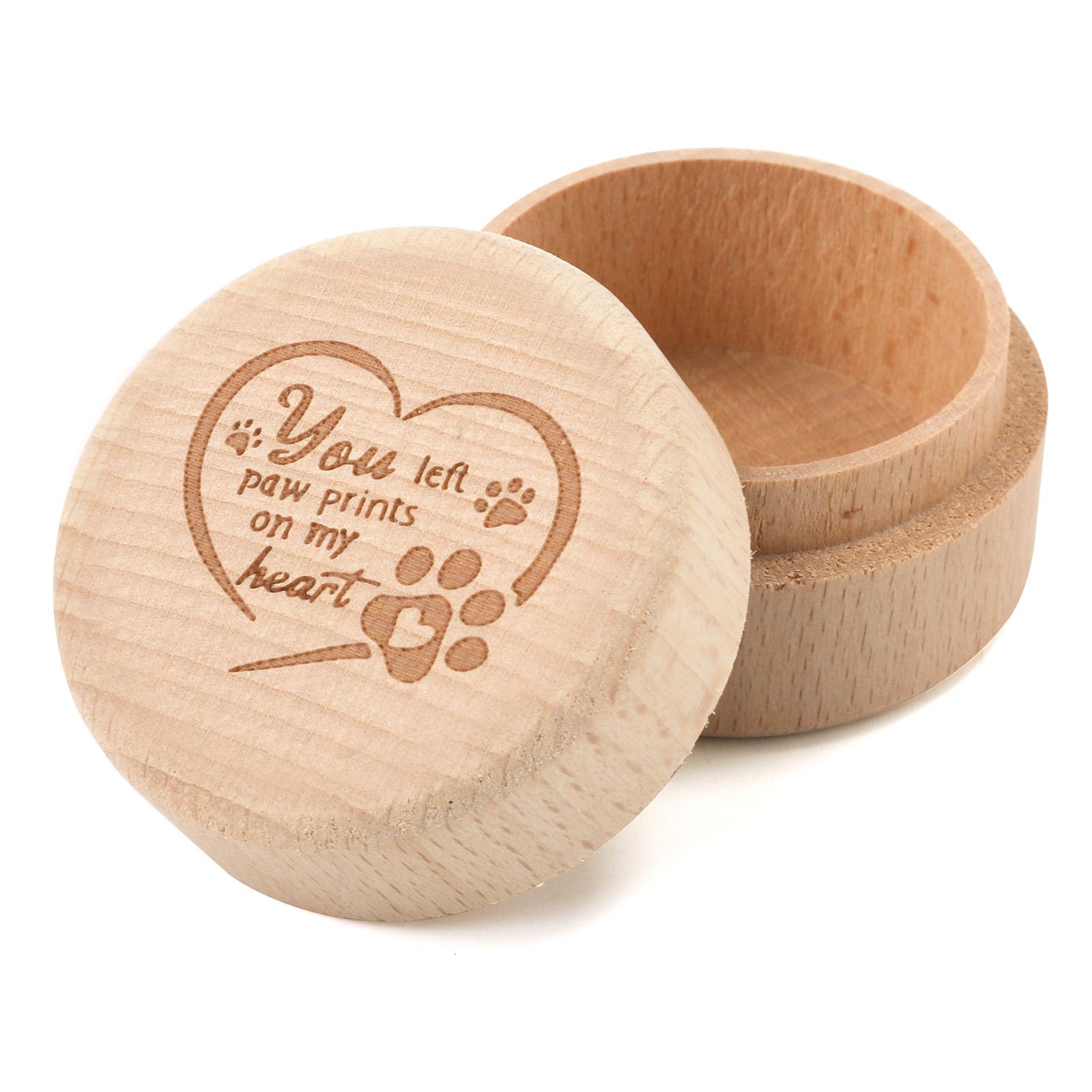 Pet Keepsake Box, Wooden Pet Loss Gifts Memorial Gifts for Storing Cats Dogs Hair, Teeth, Nails, Bone Ashes (Heart Pattern)