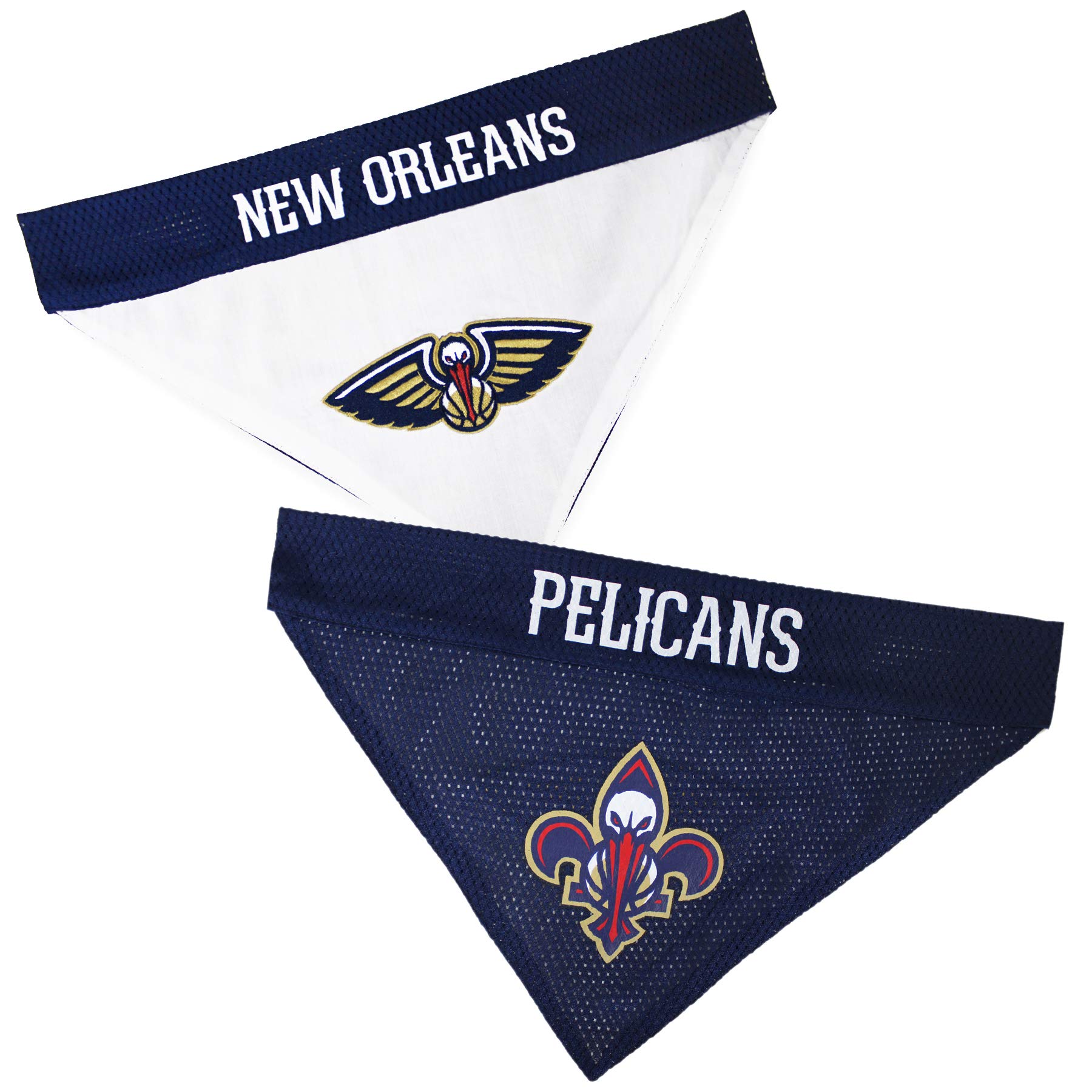 Pets First NBA Dog Bandana - New Orleans Pelicans Reversible Home & Away Sports Bandana with Premium Embroidery Team Logo, Small/Medium