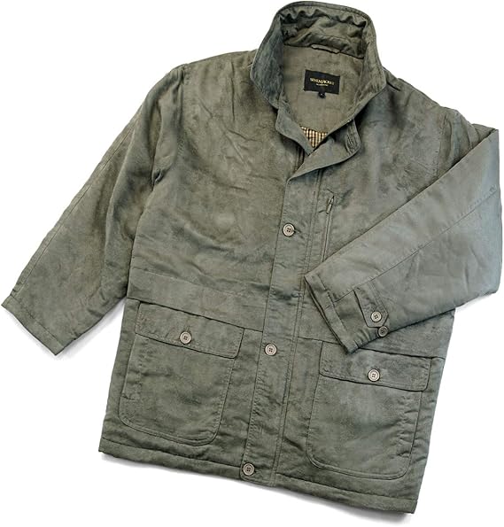 Amazon 小さいサイズ Sサイズ ハーフコート スエード ピーチ起毛 メンズ カジュアル 中綿 キルト 総裏付き トラベルコート トラベルジャケット 旅行 お出かけ あったか 柔らか ウオーキング 秋 冬 春 No1 カーキ S 155 165 胸囲 80 cm コート ジャケット 通販